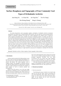 Surface Roughness and Topography of Four Commonly Used
