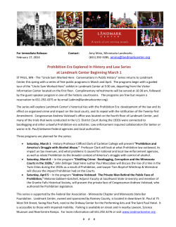 Prohibition Era Explored In History and Law