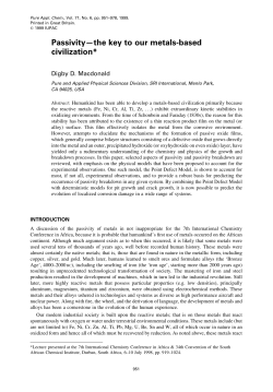 Passivity  the key to our metals-based civilization*