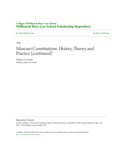 Missouri Constitutions: History, Theory and Practice (continued)