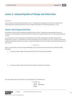 Lesson 2: Interpreting Rate of Change and Initial Value