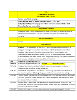 Unit 1 La familia en la actualidad. The Family in Today&acute;s Reality