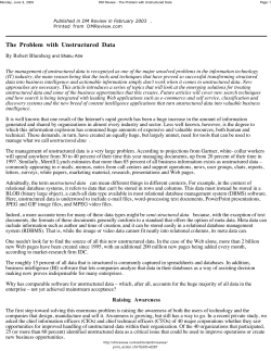 The Problem with Unstructured Data