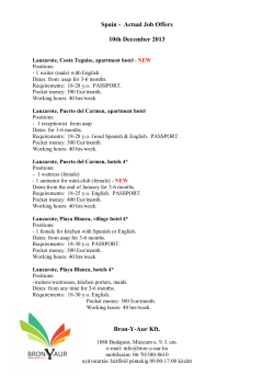 Bron-Y-Aur Kft. Spain - Actual Job Offers 10th December