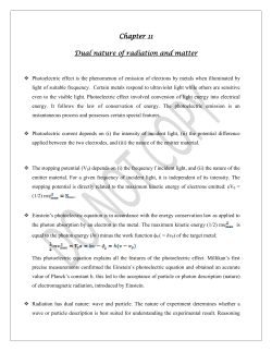 Chapter 11 Dual nature of radiation and matter