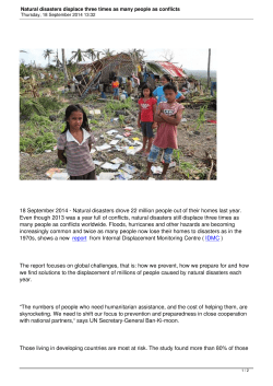 Natural disasters displace three times as many people as