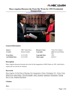 Maya Angelou Discusses the Poem She Wrote for