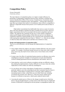 Competition Policy - University of Essex