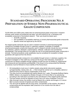 SOP #6 Preparation of Sterile Non