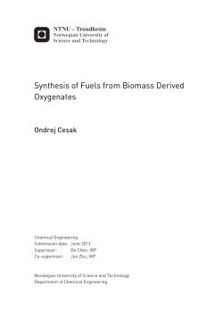 Synthesis of Fuels from Biomass Derived Oxygenates