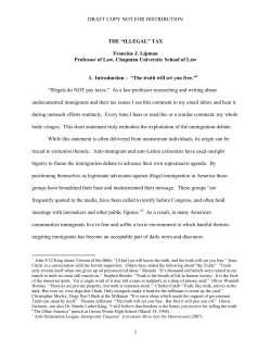 DRAFT COPY NOT FOR DISTRIBUTION 1 THE &ldquo;ILLEGAL&rdquo; TAX
