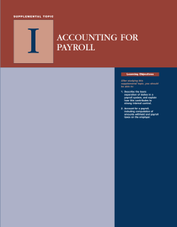 Topic I Accounting for Payroll