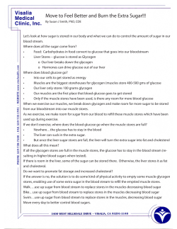 Move to Feel Better and Burn the Extra Sugar!!!