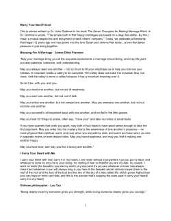 Marry Your Best Friend This is advice written by Dr. John Gottman in