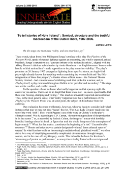 To tell stories of Holy Ireland` : Symbol, structure and the truthful