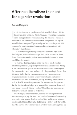 After neoliberalism: the need for a gender revolution