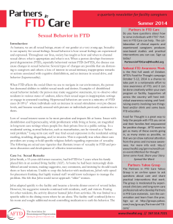 Summer 2014 - The Association for Frontotemporal Degeneration