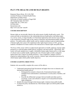 plcy 570: health and human rights - UNC