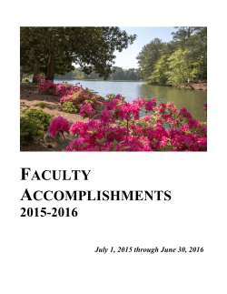 faculty accomplishments - Clayton State University