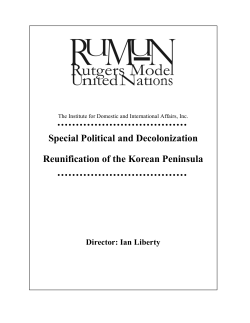 Special Political and Decolonization Reunification of the Korean