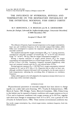 the influence of hyperoxia, hypoxia and temperature on the
