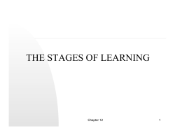 THE STAGES OF LEARNING