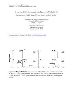 Interactions of Sulfur-Containing Acridine Ligands with DNA by ESI