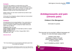 Antidepressants and pain (chronic pain)