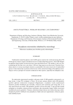 Bryophytes microniches inhabited by microfungi