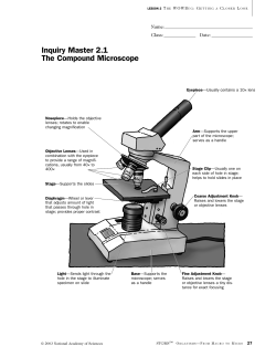 Inquiry Master 2.1 The Compound Microscope