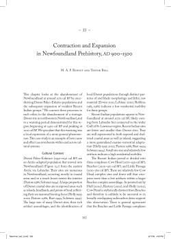 Contraction and Expansion in Newfoundland Prehistory, AD 900