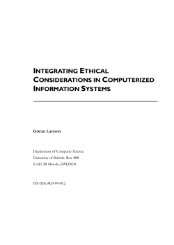 Integrating Ethical Considerati