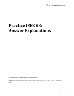 Practice ISEE #3: Answer Explanations