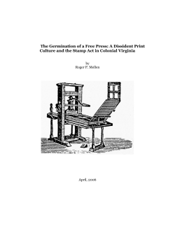 The Germination of a Free Press: A Dissident Print Culture and the