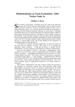 Mathematicians as Great Economists: John Forbes Nash, Jr