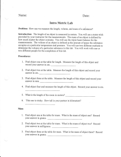 Intro Metric Lab