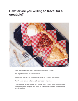 How far are you willing to travel for a great pie?