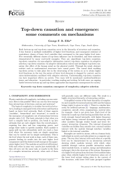 Top-down causation and emergence: some