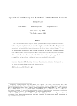 Agricultural Productivity and Structural Transformation