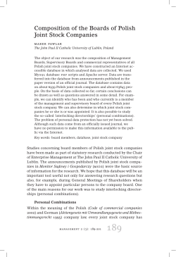Composition of the Boards of Polish Joint Stock Companies