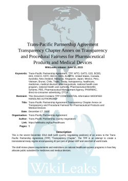 Trans-Pacific Partnership Agreement Transparency Chapter Annex