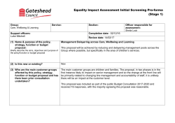 Equality Impact Assessment Initial Screening Pro