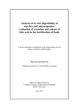 Analysis of in vitro digestibility of starches and microcapsules