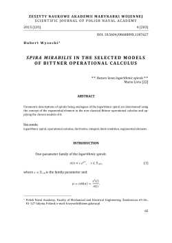 spira mirabilis in the selected models of bittner operational calculus