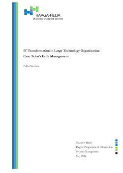 IT Transformation in Large Technology Organization