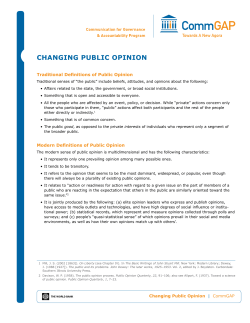 Changing PubliC OPiniOn
