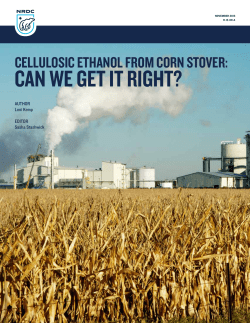 NRDC: Cellulosic Ethanol from Corn Stover
