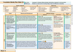 Foundation Weekly Plan: Week 12 Week 12