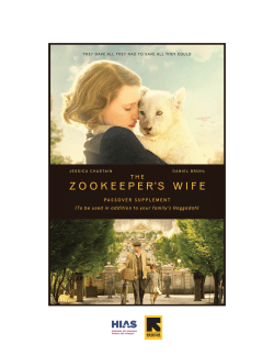 The Zookeeper`s Wife Passover Haggadah Insert