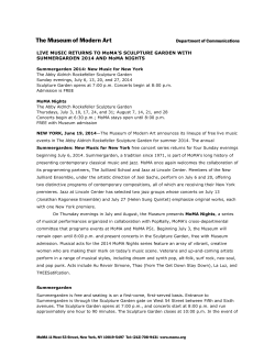 LIVE MUSIC RETURNS TO MoMA`S SCULPTURE